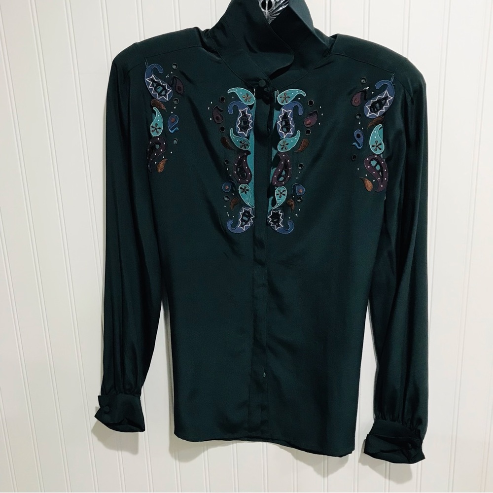 Mercedes & Adrienne  Silk Blouse Size 4